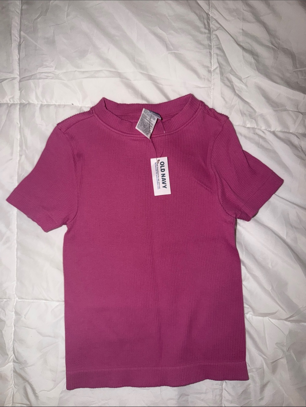 Old Navy women’s' Bright Pink Short Sleeve Ribbed Tee